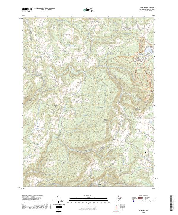 Cuzzart, WV — USGS 7.5-minute topo (2023)