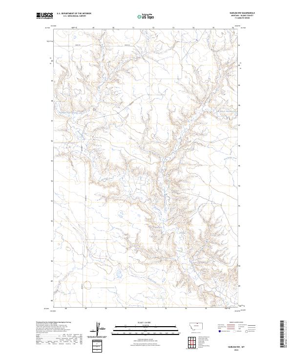 Harlem NW, MT — USGS 7.5-minute topo (2024)