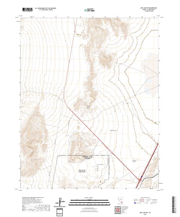 Dry Lake NW, NV — USGS 7.5-minute topo (2021)