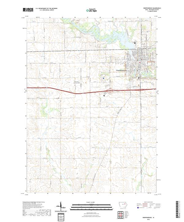 Independence, IA — USGS 7.5-minute topo (2022)