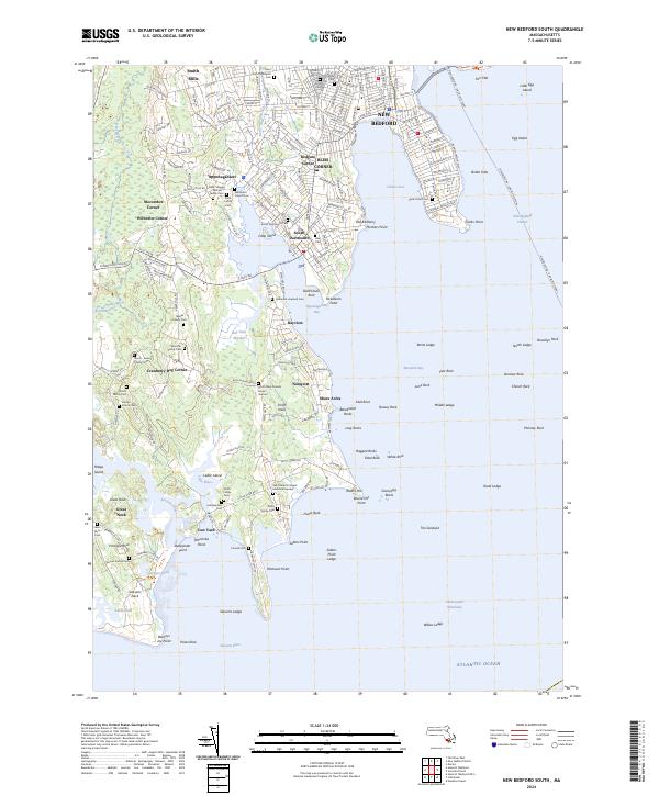 New Bedford South, MA — USGS 7.5-minute topo (2024)