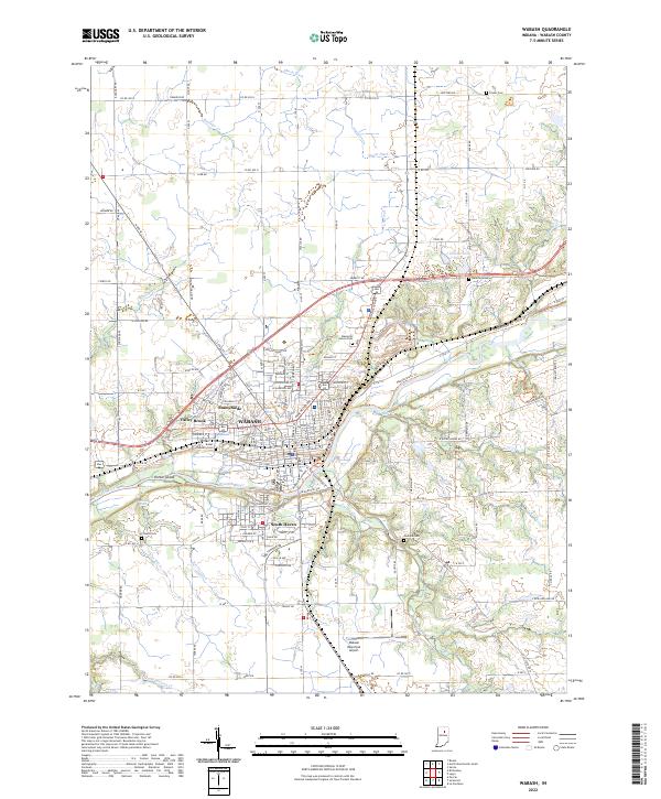 Wabash, IN — USGS 7.5-minute topo (2022)