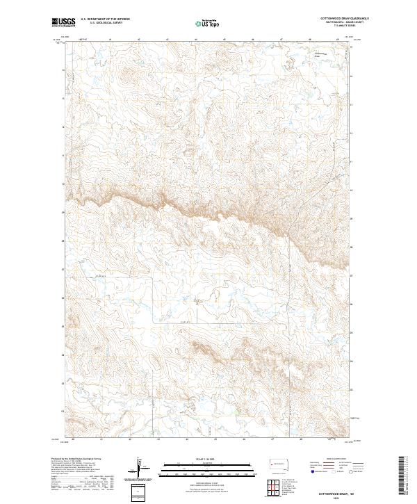Cottonwood Draw, SD — USGS 7.5-minute topo (2021)