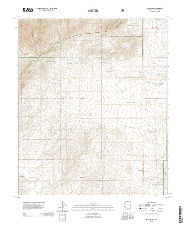 Buford Hill, AZ — USGS 7.5-minute topo (2026)