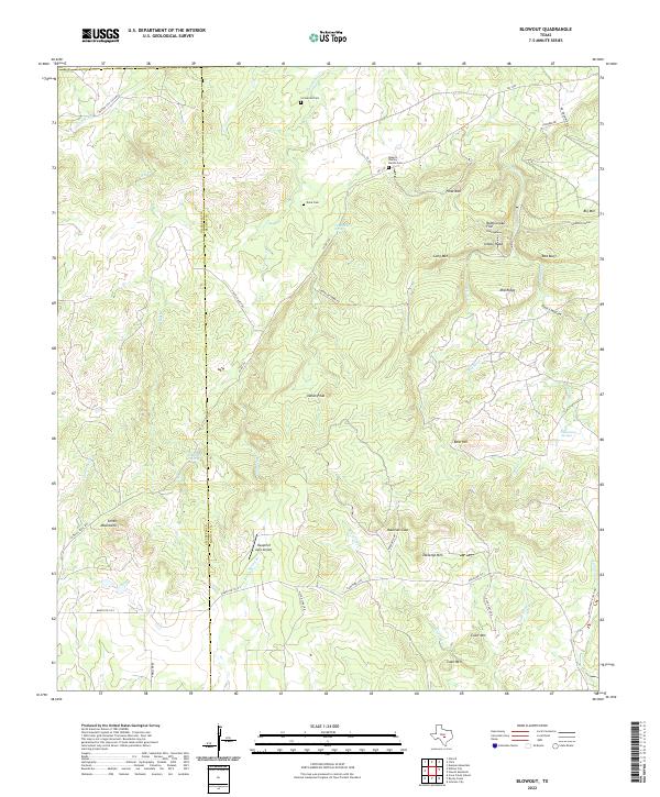 Blowout, TX — USGS 7.5-minute topo (2022)