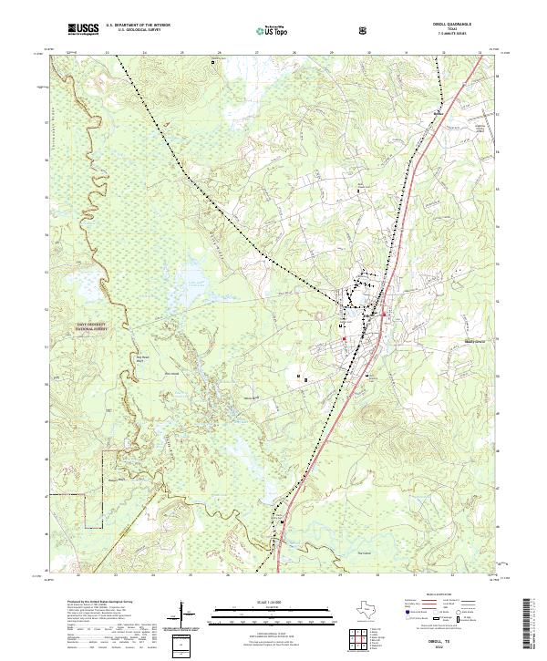 Diboll, TX — USGS 7.5-minute topo (2022)