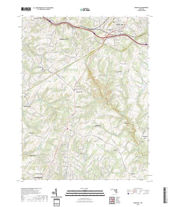 Damascus, MD — USGS 7.5-minute topo (2023)