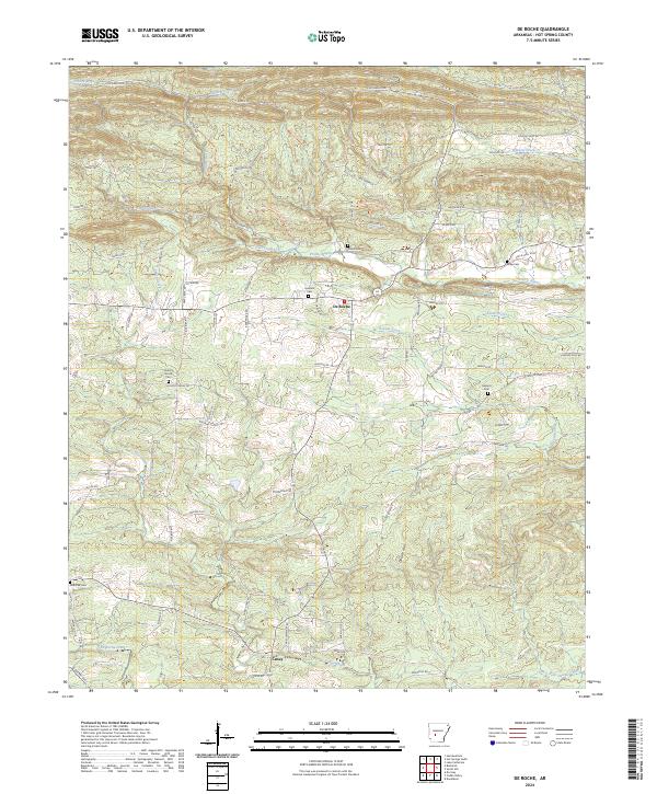 De Roche, AR — USGS 7.5-minute topo (2024)