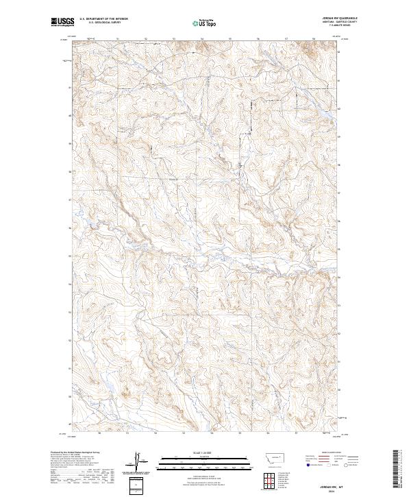 Jordan NW, MT — USGS 7.5-minute topo (2024)