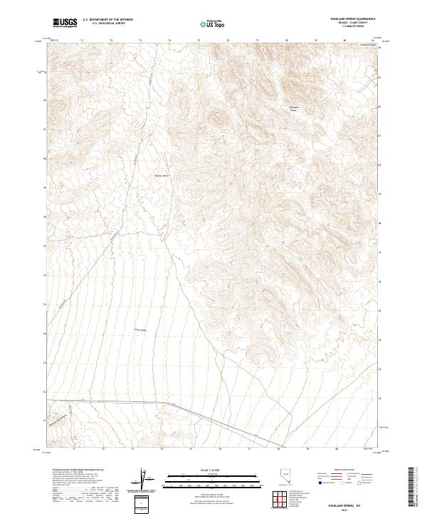 Highland Spring, NV — USGS 7.5-minute topo (2021)