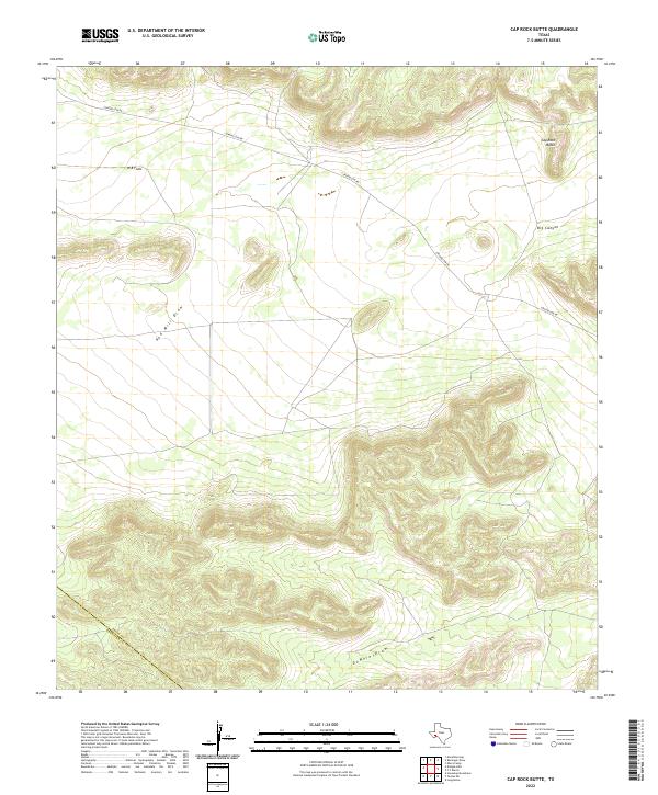 Cap Rock Butte, TX — USGS 7.5-minute topo (2022)
