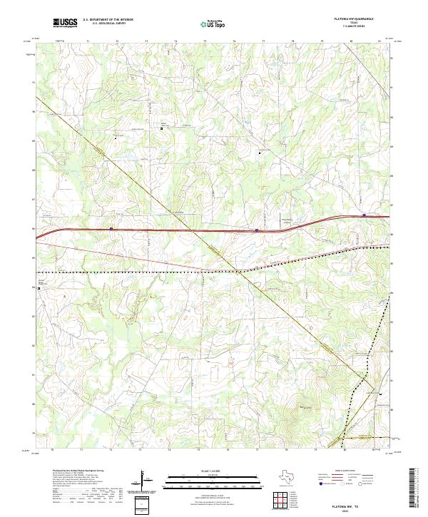 Flatonia NW, TX — USGS 7.5-minute topo (2022)