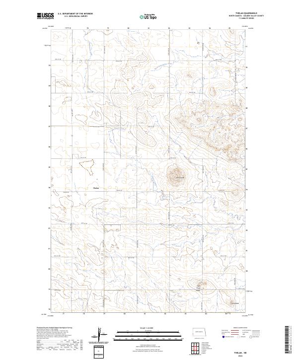 Thelan, ND — USGS 7.5-minute topo (2024)