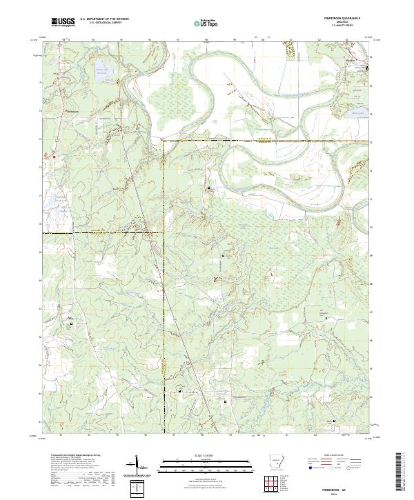 Pinebergen, AR — USGS 7.5-minute topo (2024)