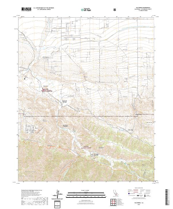Valyermo, CA — USGS 7.5-minute topo (2021)