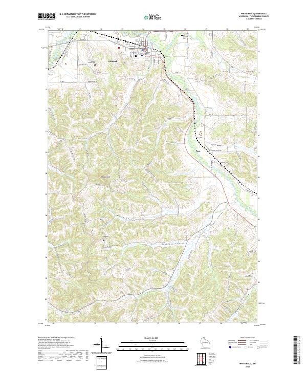 Whitehall, WI — USGS 7.5-minute topo (2022)