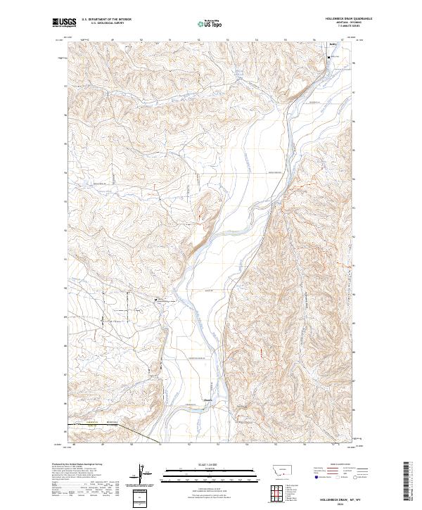Hollenbeck Draw, MT-WY — USGS 7.5-minute topo (2024)