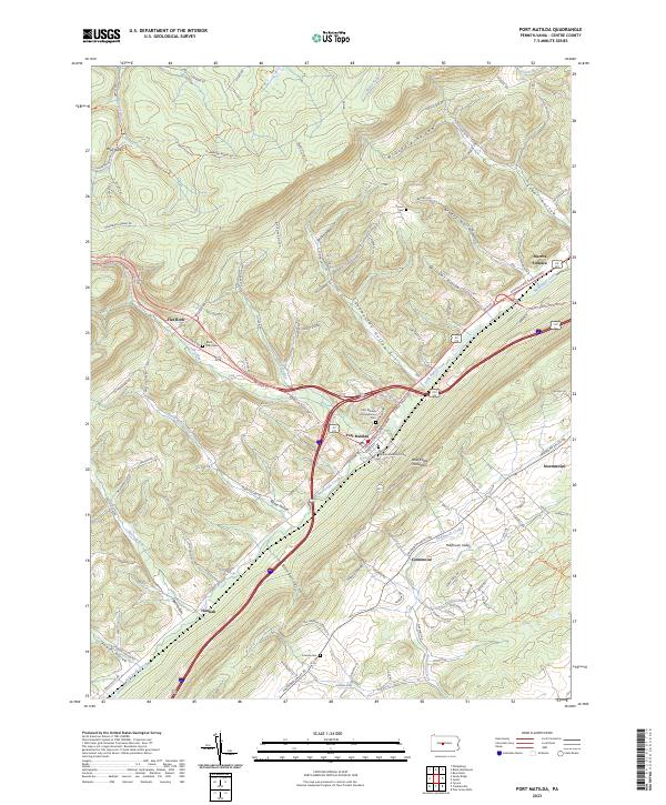 Port Matilda, PA — USGS 7.5-minute topo (2023)