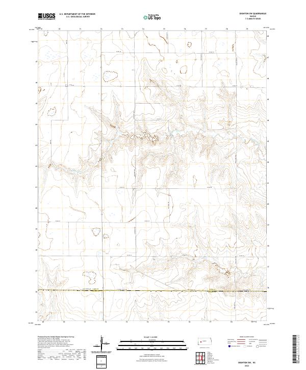 Dighton SW, KS — USGS 7.5-minute topo (2022)