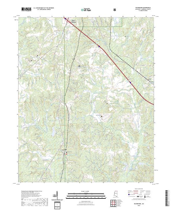 Waterford, MS — USGS 7.5-minute topo (2024)