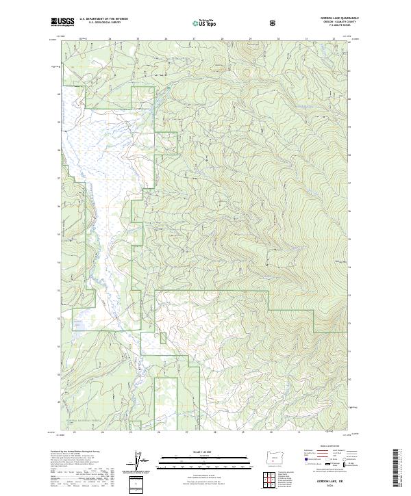 Gordon Lake, OR — USGS 7.5-minute topo (2024)
