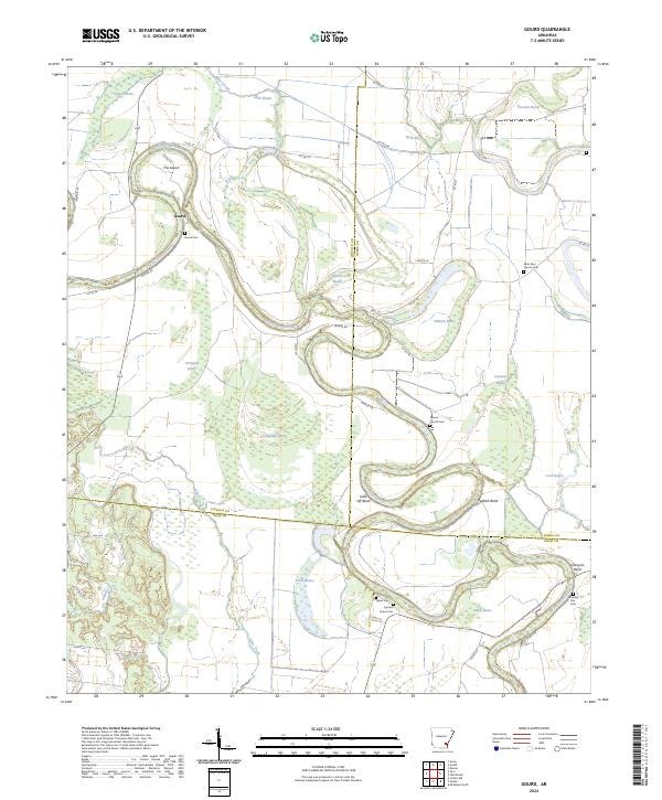 Gourd, AR — USGS 7.5-minute topo (2024)
