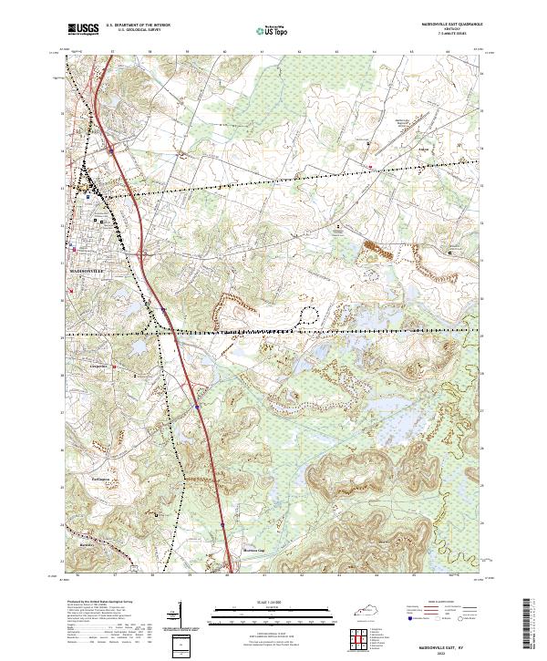 Madisonville East, KY — USGS 7.5-minute topo (2022)