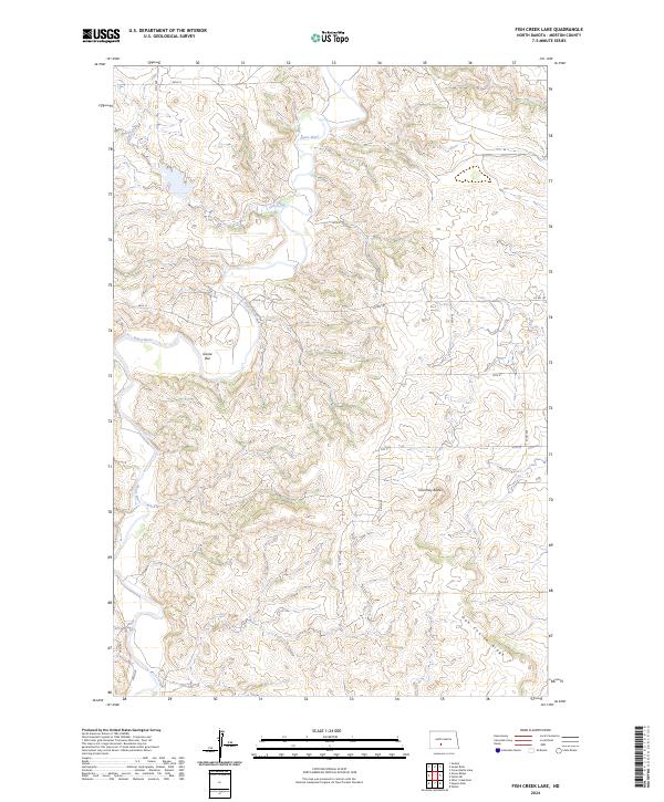 Fish Creek Lake, ND — USGS 7.5-minute topo (2024)