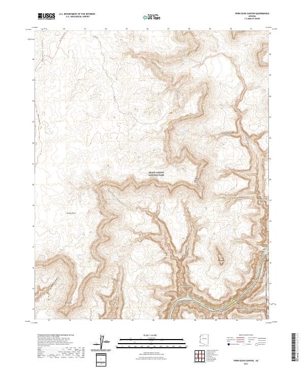 Fern Glen Canyon, AZ — USGS 7.5-minute topo (2021)