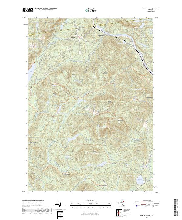 Gore Mountain, NY — USGS 7.5-minute topo (2023)