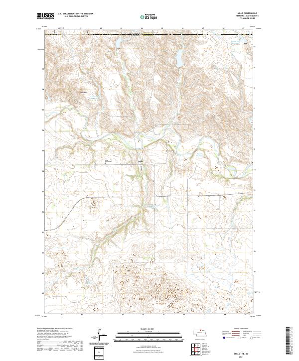 Mills, NE-SD — USGS 7.5-minute topo (2021)
