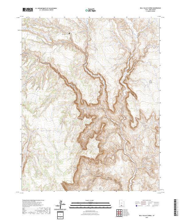 Bull Valley Gorge, UT — USGS 7.5-minute topo (2023)