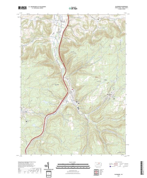 Blossburg, PA — USGS 7.5-minute topo (2023)