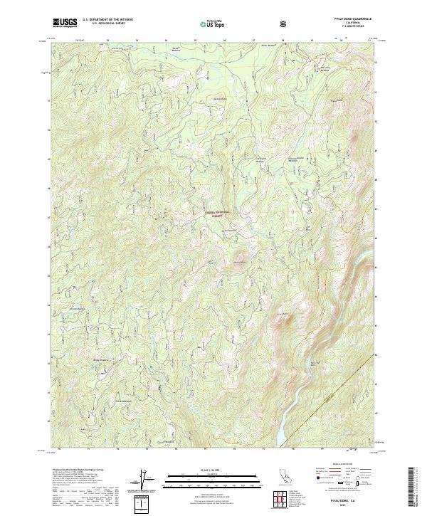 Piyau Dome, CA — USGS 7.5-minute topo (2021)