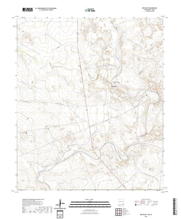 Red Bluff, NM-TX — USGS 7.5-minute topo (2023)