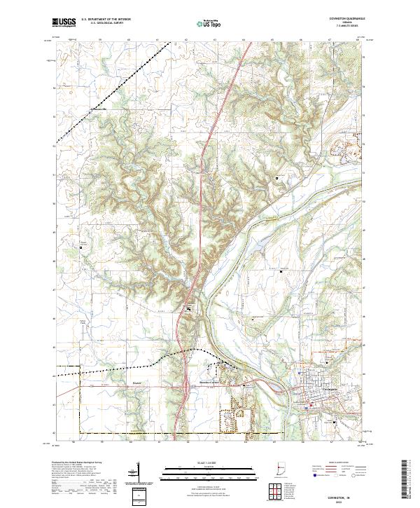 Covington, IN — USGS 7.5-minute topo (2022)