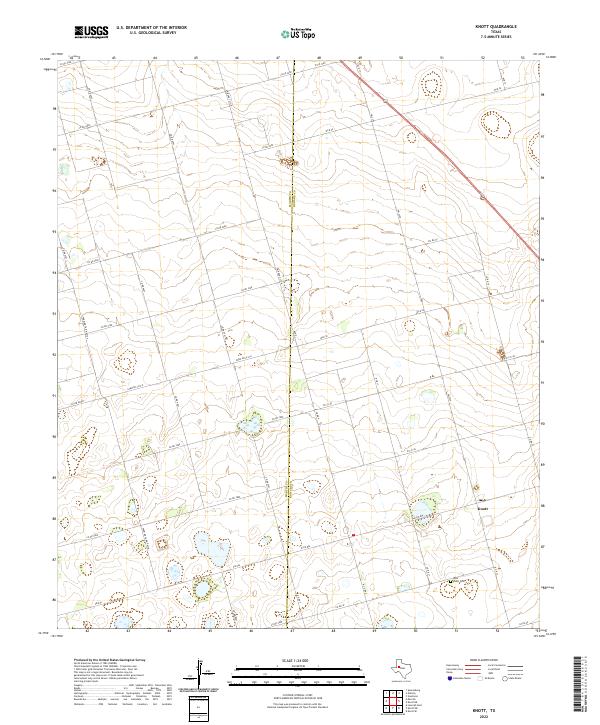 Knott, TX — USGS 7.5-minute topo (2022)