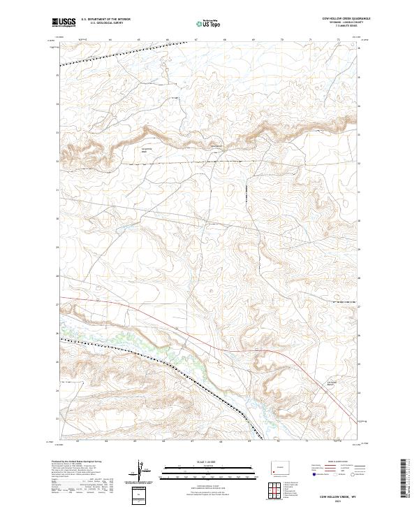 Cow Hollow Creek, WY — USGS 7.5-minute topo (2021)