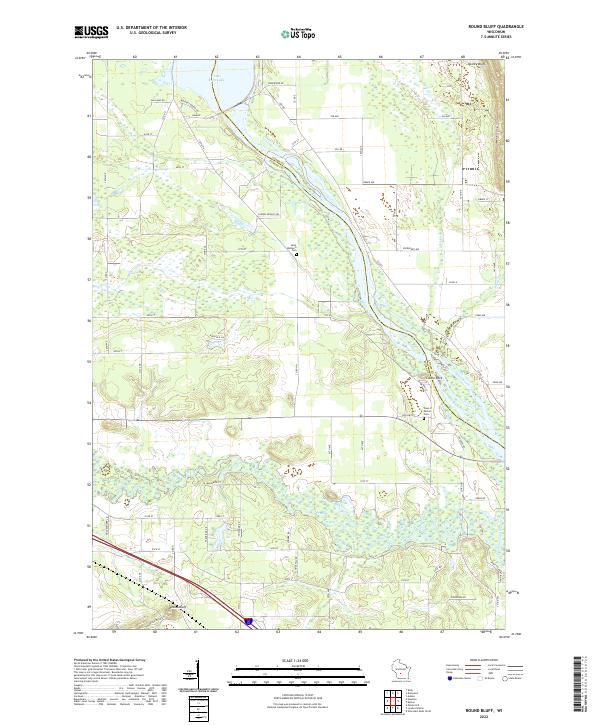 Round Bluff, WI — USGS 7.5-minute topo (2022)