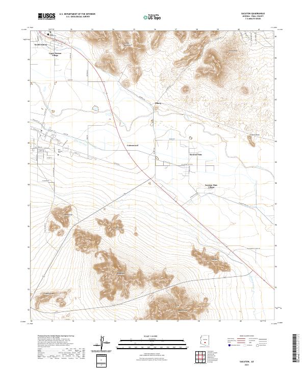 Sacaton, AZ — USGS 7.5-minute topo (2021)