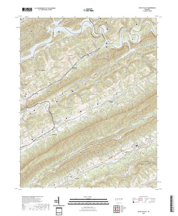 Dutch Valley, TN — USGS 7.5-minute topo (2022)