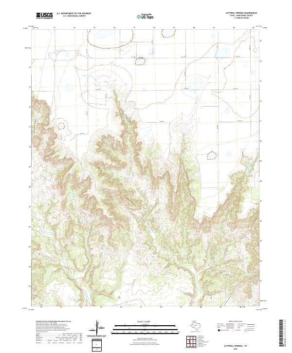 Luttrell Springs, TX — USGS 7.5-minute topo (2022)