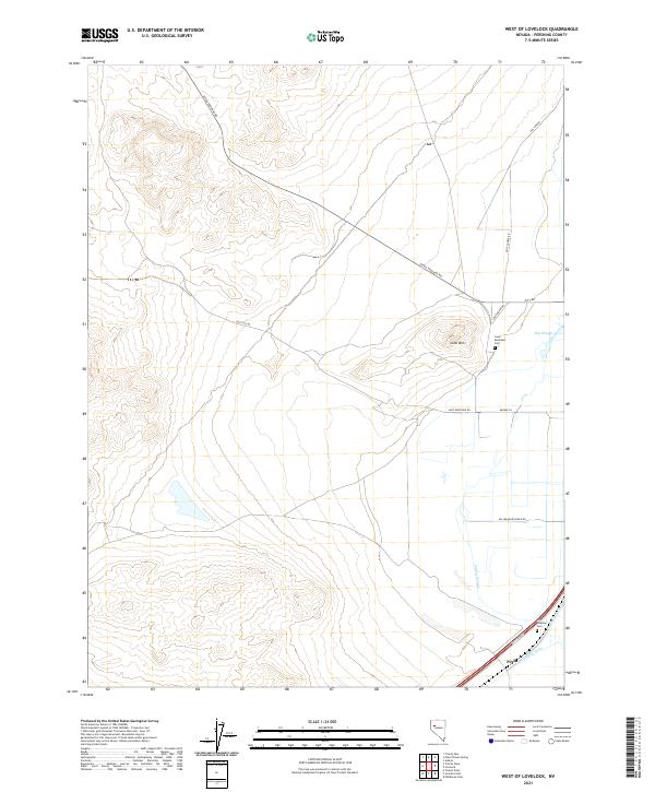 West of Lovelock, NV — USGS 7.5-minute topo (2021)