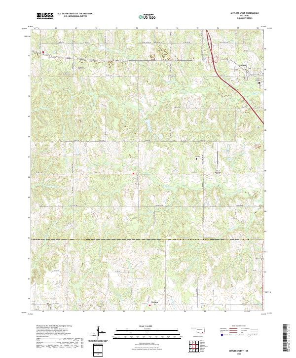 Antlers West, OK — USGS 7.5-minute topo (2022)