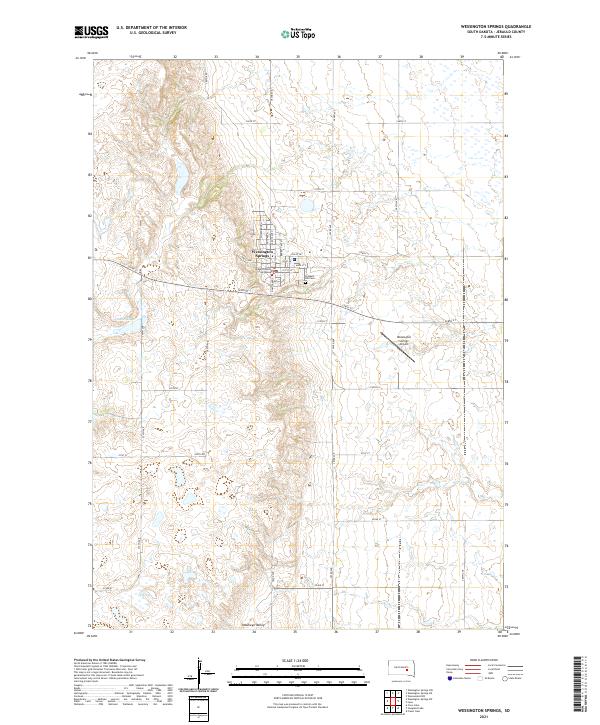 Wessington Springs, SD — USGS 7.5-minute topo (2021)