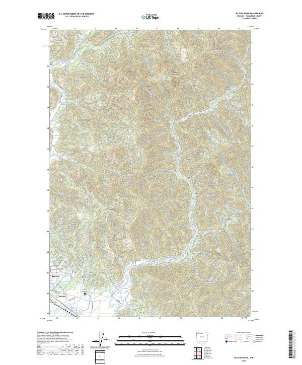 Kilchis River, OR — USGS 7.5-minute topo (2024)