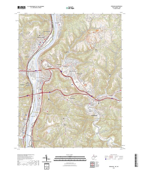 Wheeling, WV-OH — USGS 7.5-minute topo (2023)