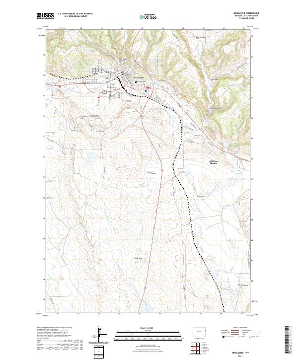 Newcastle, WY — USGS 7.5-minute topo (2021)