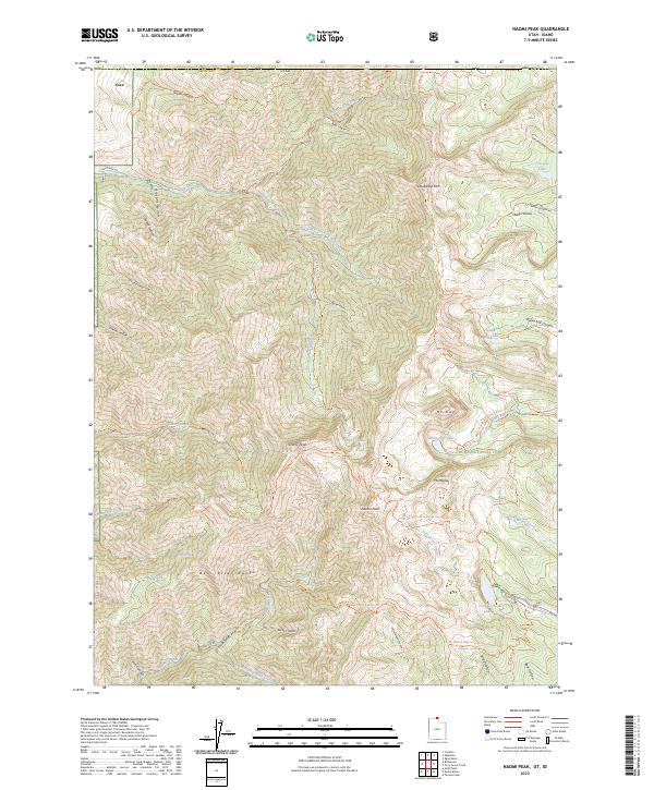 Naomi Peak, UT-ID — USGS 7.5-minute topo (2023)