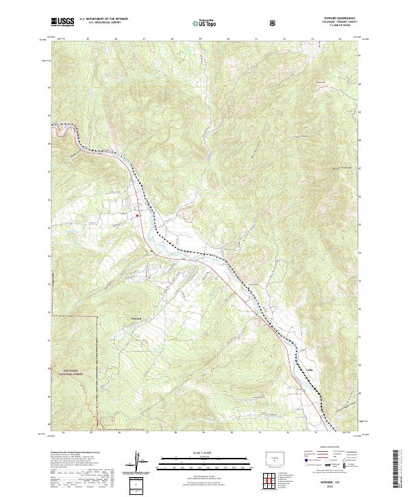 Howard, CO — USGS 7.5-minute topo (2022)